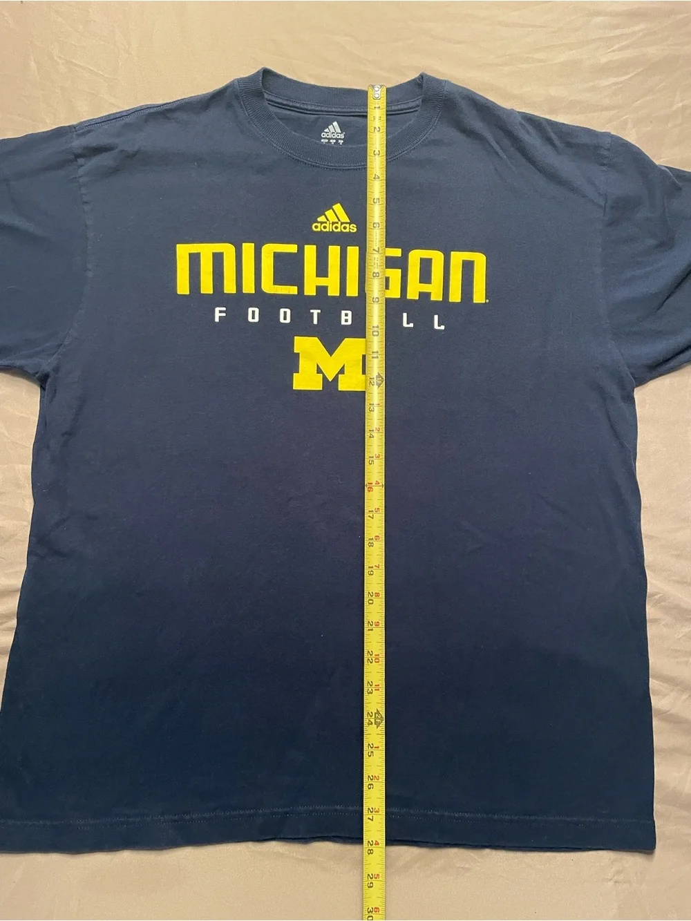 adidas Navy and Yellow Michigan Football Short Sleeve Tee